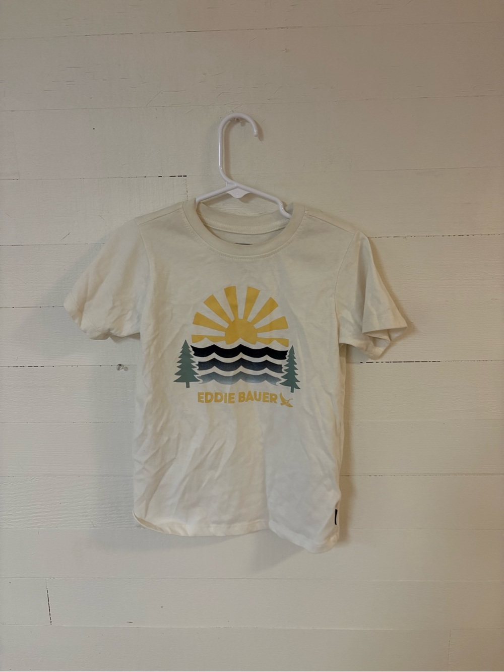 Eddie Bauer Kids Size 6 Outdoor Graphic T-Shirt Sun Waves Trees